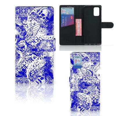 Telefoonhoesje met Naam Samsung Galaxy A02s | M02s Angel Skull Blauw Telefoonhoesje met Naam Samsung Galaxy A02s | M02s Angel Skull Blauw