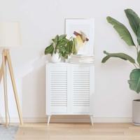 Kastdeuren louvredesign 2 st 61,5x29,5 cm wit
