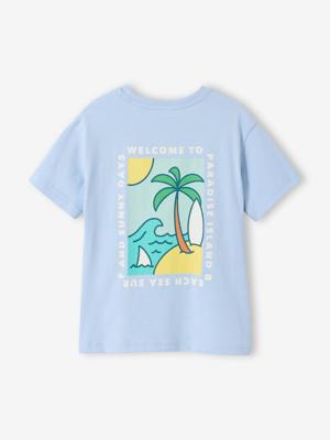 Jongensshirt met motief op de voor- en achterkant hemelsblauw