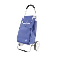 Boodschappentrolley - 50 liter - aluminium frame - blauw - 45 x 34 x 95 cm - thumbnail