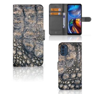 Motorola Moto E32 | Moto E32s | Telefoonhoesje | Met pasjeshouder | Krokodillenprint