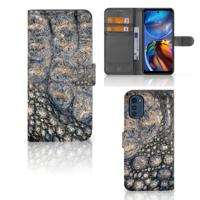 Motorola Moto E32 | Moto E32s | Telefoonhoesje | Met pasjeshouder | Krokodillenprint