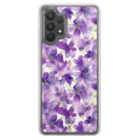 Samsung Galaxy A32 4G  hybride hoesje - Floral violet - thumbnail