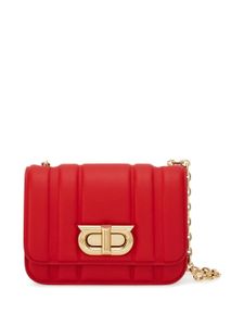 Ferragamo mini sac à main en cuir à fermoir Gancini - Rouge