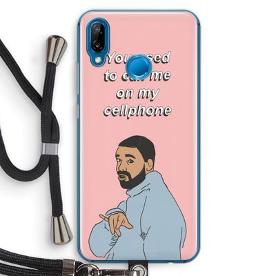 Hotline bling: Huawei P20 Lite Transparant Hoesje met koord