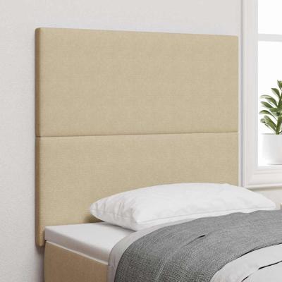LED Hoofdbord met LED -striplichten Grijs groen 100 cm Stof