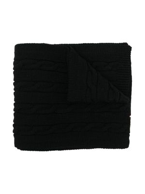 Off-White Kids écharpe Off Cable en laine vierge - Noir