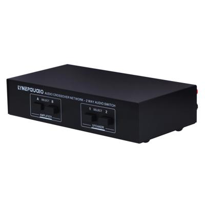 B822 Passieve Speaker schakelaar 2 kanaal Power versterker Audio Switch luidspreker 2-ingang en 2 Output (zwart)