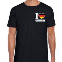 I love Germany t-shirt Duitsland zwart op borst voor heren