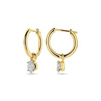 Luxe 14k Geelgouden Oorringen met Diamant - 18.5mm Hoog, 0.5ct Diamantgewicht