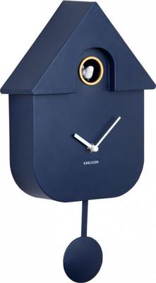 Wall Clock Modern Cuckoo Dark Blue