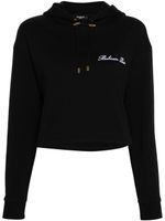 Balmain hoodie en coton à logo brodé - Noir