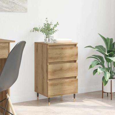 Dressoir artisanaal eikenkleurig 35 x 40 x 70 cm Bewerkt hout