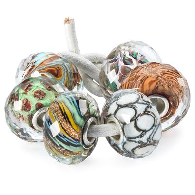 Trollbeads TGLBE-00240 Set Kralen van verbinding zilver-glas