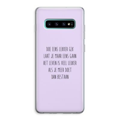 Gek: Samsung Galaxy S10 Plus Transparant Hoesje
