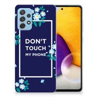 Samsung Galaxy A72 Silicone-hoesje Flowers Blue DTMP - thumbnail