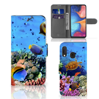 Samsung Galaxy A20e | Telefoonhoesje | Met pasjeshouder | Vissen