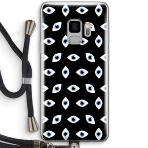 Eyes pattern: Samsung Galaxy S9 Transparant Hoesje met koord