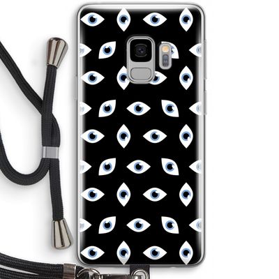 Eyes pattern: Samsung Galaxy S9 Transparant Hoesje met koord
