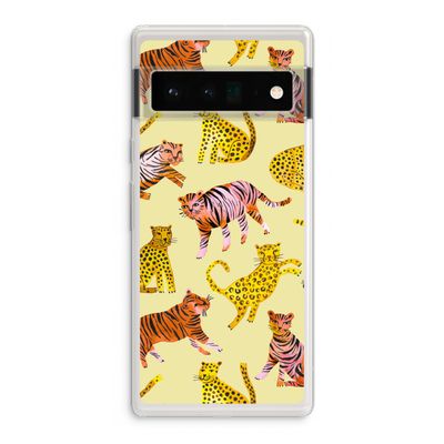 Cute Tigers and Leopards: Google Pixel 6 Pro Transparant Hoesje