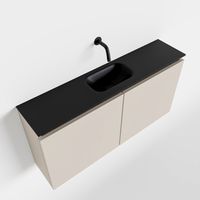 Toiletmeubel Mondiaz Ture | 100 cm | Meubelkleur Linen | Eden wastafel Urban Midden | Zonder kraangat