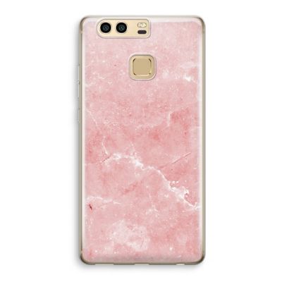 Roze marmer: Huawei P9 Transparant Hoesje