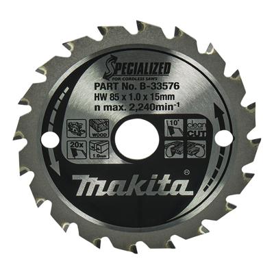 Makita Cirkelzaagbad voor Hout | Specialized | Ø 85mm Asgat 15mm 20T - B-33576