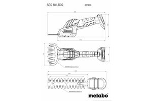 Metabo SGS 18 LTX Q accu grasschaar 1,15 cm 18 V Zwart, Groen, Rood