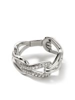 John Hardy bague Surf Pavé Link - Argent