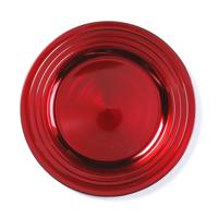 Kaarsenbord - rood - 33 cm - kunststof - rond - kaarsenbord - kaarsen plateau