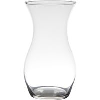 Transparante home-basics vaas/vazen van glas 25 x 14 cm   -
