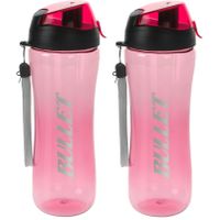 2x stuks bidon drinkfles/waterfles roze 700 ml