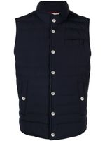 Brunello Cucinelli gilet à design matelassé - Bleu