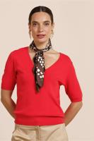 Studio Anneloes Sandy V Neck Pullover 13690 Trui Korte Mouw 2800 Coral Red