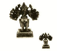 Minibeeldje Ganesha 16 Armen Messing - 7 cm - thumbnail