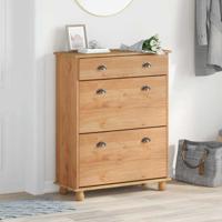 VidaXL Schoenenkast askim bruin 85 x 35 x 108 cm massief grenenhout