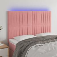 Hoofdbord LED 144x5x118/128 cm fluweel zwart