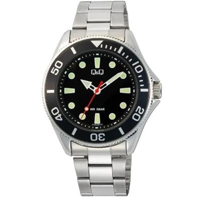 Q&Q GENT DIVER BLACK (Ø 41 mm) Heren horloge