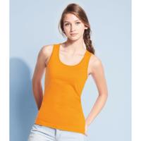 Basic tanktop - oranje - voor dames - mouwloos shirt - katoen