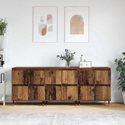 Dressoirs 3 pcs Oud hout 180 x 35 x 70 cm Bewerkt hout