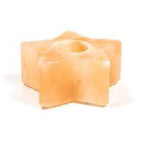 Zoutsteen Waxinelichthouder Oranje/Roze Ster (ca. 750 gram) 12 x 12 x 5.5 cm