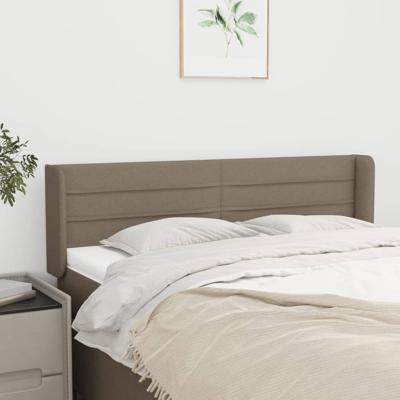 Hoofdbord met randen 147x16x78/88 cm stof taupe