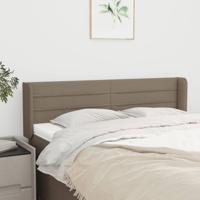 Hoofdbord met randen 147x16x78/88 cm stof taupe