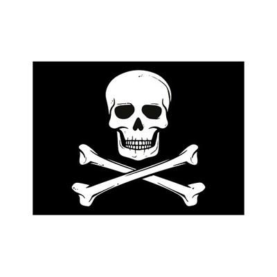 Piraten vlag thema stickers - 10x - zwart - versiering - 7.5 x 10 cm - hobby