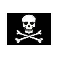 Piraten vlag thema stickers - 10x - zwart - versiering - 7.5 x 10 cm - hobby