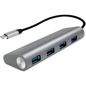 LogiLink UA0309 USB 3.0 hub (3.1 Gen 1) Type-C 5000Mbit/s Grijs 4 poorten