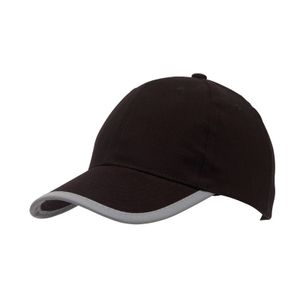 Baseball cap 5-panel zwart met reflecterende rand voor volwassenen   -