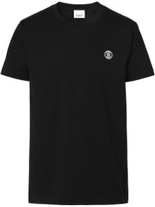 Burberry t-shirt à logo brodé - Noir