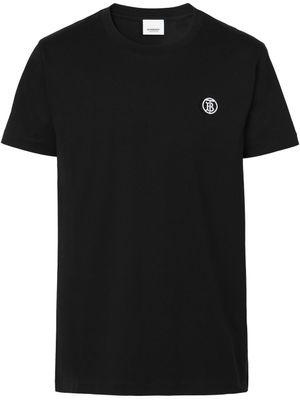 Burberry t-shirt à logo brodé - Noir