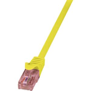 LogiLink CQ2097U RJ45 Netwerkkabel, patchkabel CAT 6 U/UTP 10.00 m Geel Vlambestendig, Snagless 1 stuk(s)